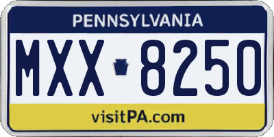 PA license plate MXX8250