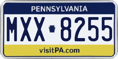 PA license plate MXX8255