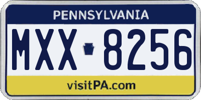 PA license plate MXX8256