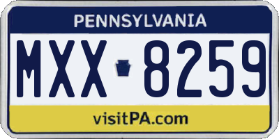 PA license plate MXX8259