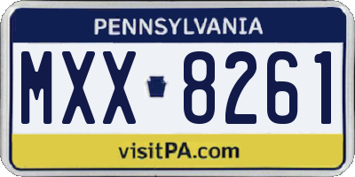 PA license plate MXX8261