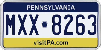 PA license plate MXX8263