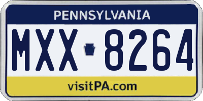 PA license plate MXX8264