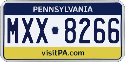 PA license plate MXX8266