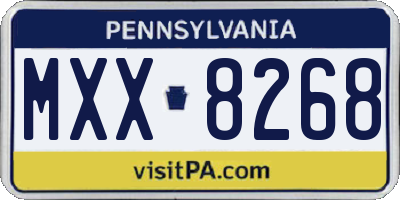 PA license plate MXX8268