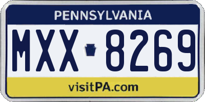 PA license plate MXX8269
