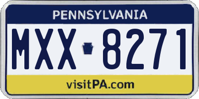 PA license plate MXX8271