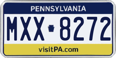 PA license plate MXX8272