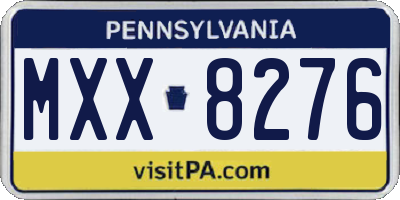 PA license plate MXX8276