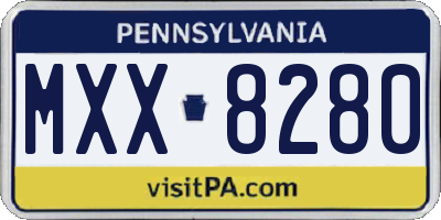 PA license plate MXX8280