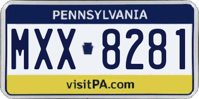 PA license plate MXX8281