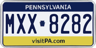 PA license plate MXX8282