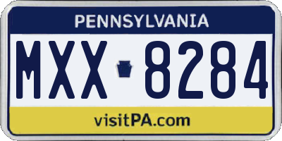 PA license plate MXX8284