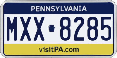 PA license plate MXX8285