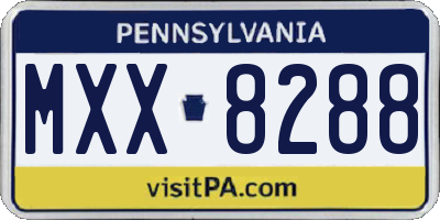 PA license plate MXX8288