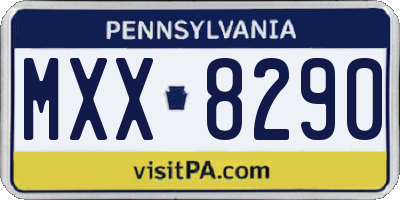 PA license plate MXX8290