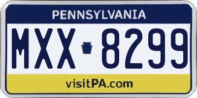 PA license plate MXX8299