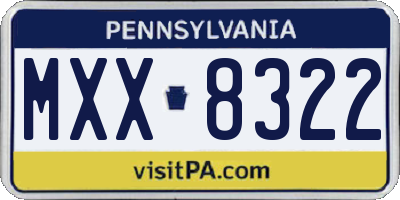 PA license plate MXX8322