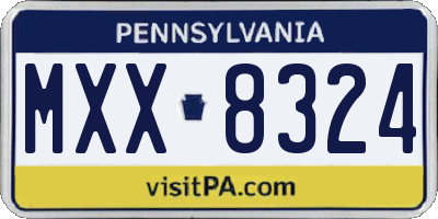 PA license plate MXX8324