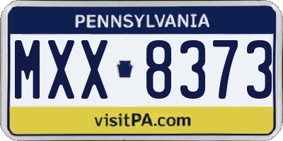 PA license plate MXX8373