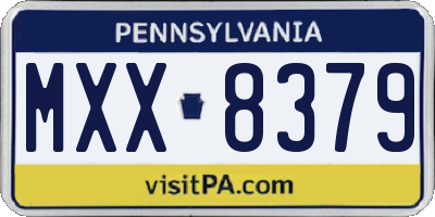 PA license plate MXX8379