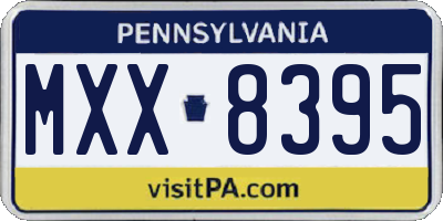 PA license plate MXX8395