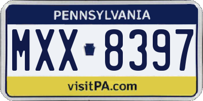PA license plate MXX8397