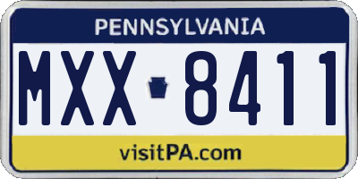 PA license plate MXX8411