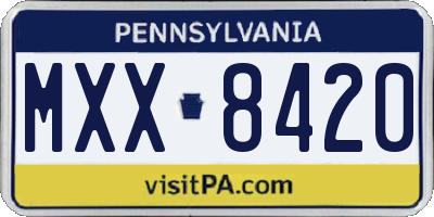 PA license plate MXX8420