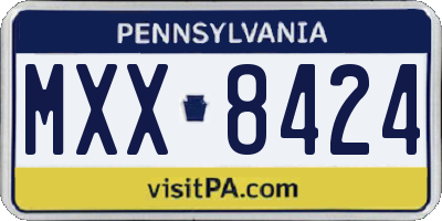 PA license plate MXX8424