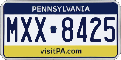 PA license plate MXX8425