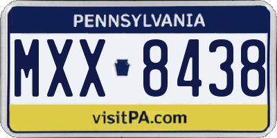 PA license plate MXX8438