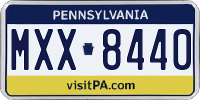 PA license plate MXX8440
