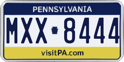 PA license plate MXX8444