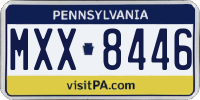 PA license plate MXX8446