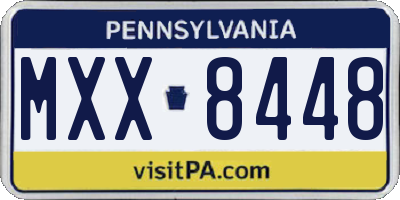 PA license plate MXX8448