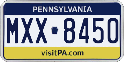 PA license plate MXX8450