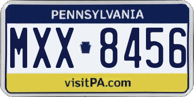 PA license plate MXX8456
