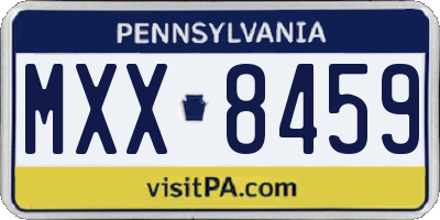 PA license plate MXX8459