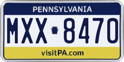PA license plate MXX8470