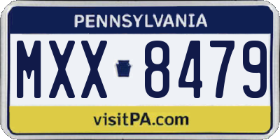 PA license plate MXX8479