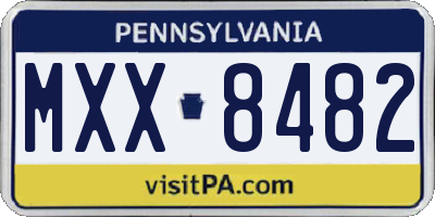 PA license plate MXX8482