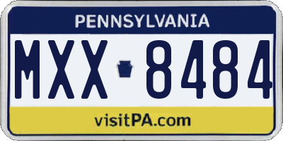 PA license plate MXX8484