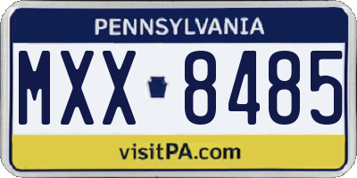 PA license plate MXX8485