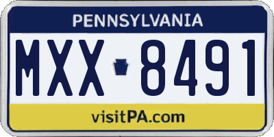 PA license plate MXX8491