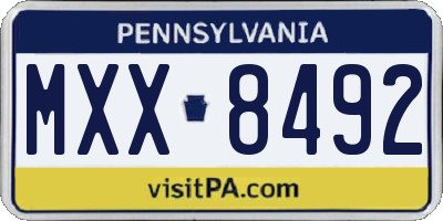 PA license plate MXX8492