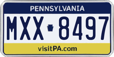 PA license plate MXX8497