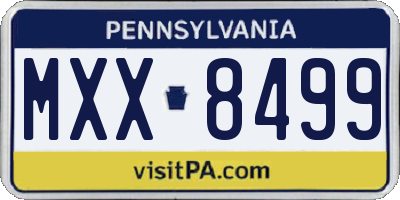 PA license plate MXX8499