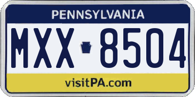 PA license plate MXX8504