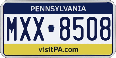 PA license plate MXX8508